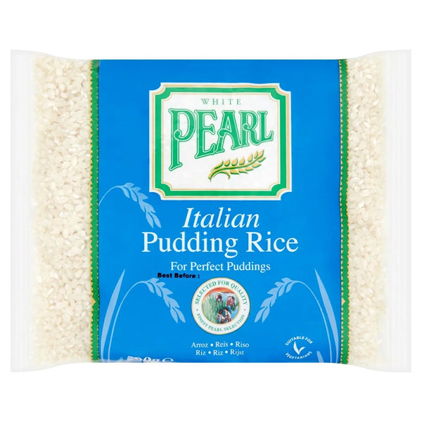 White Pearl Italian Pudding Rice 500g, front of pack