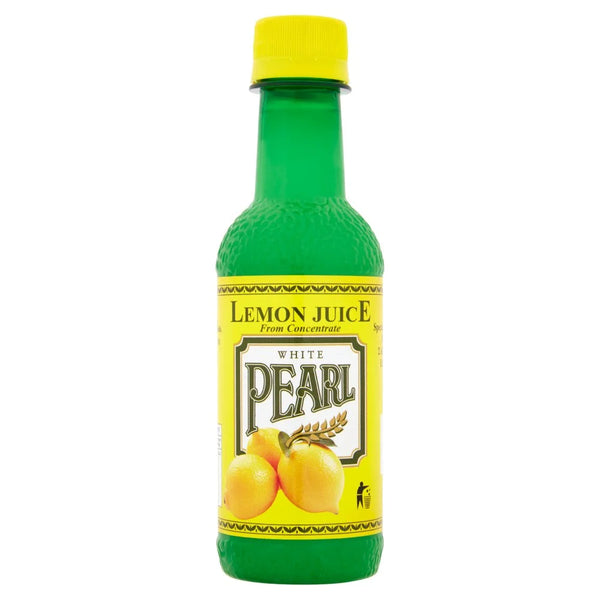 White Pearl lemon juice from concentrate 250ml, front of pack