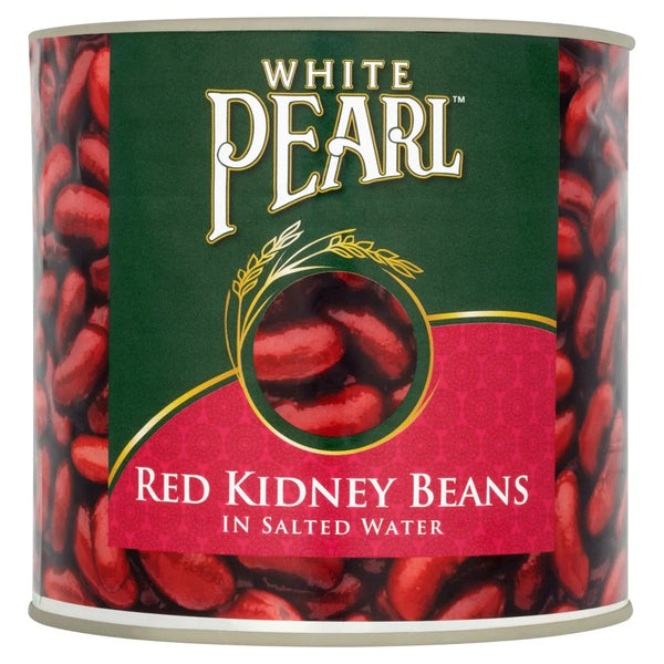 White Pearl Red Kidney Beans in Salted Water 2.55kg, front of pack