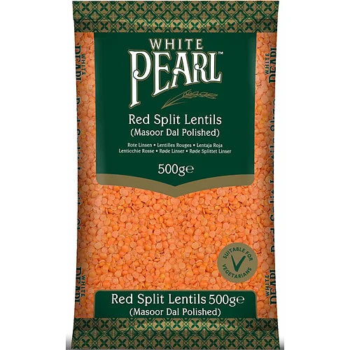 White Pearl Red Split Lentils 500g, front of pack
