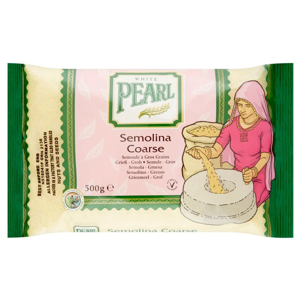 White Pearl Semolina Coarse 500g, front of pack
