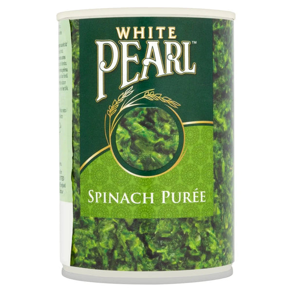 White Pearl Spinach Puree 395g, front of pack