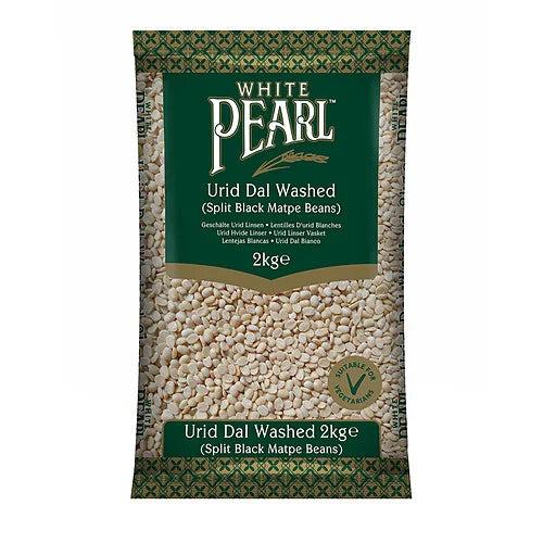 White Pearl Urid Dall Washed 2kg, front of pack