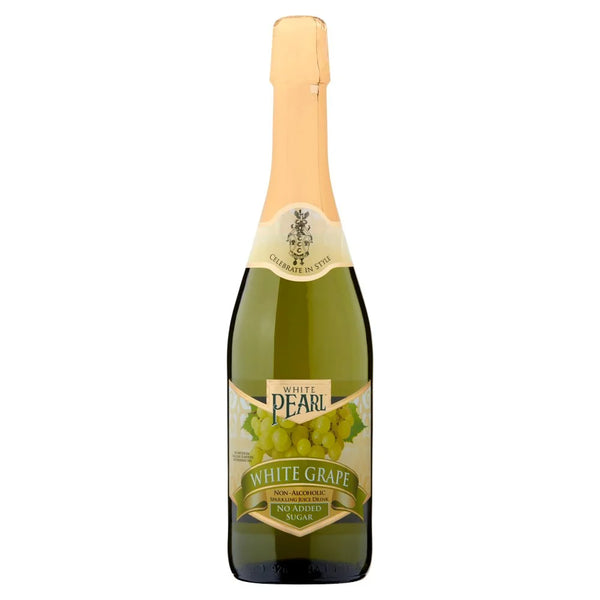 White Pearl White Grape Non-Alcoholic Sparkling Juice Drink 750ml, front of pack