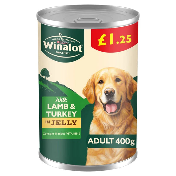 Winalot Classics Lamb and Turkey in Jelly Wet Dog Food 400g, front of pack