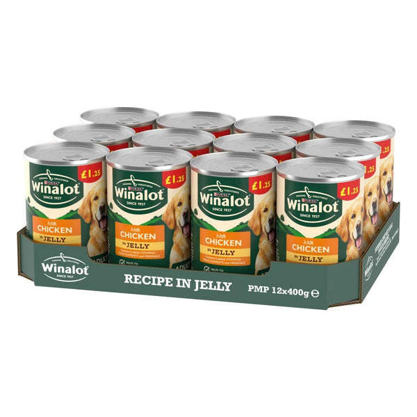 Winalot Classics Mixed in Jelly Chicken Wet Dog Food 400g, front of pack