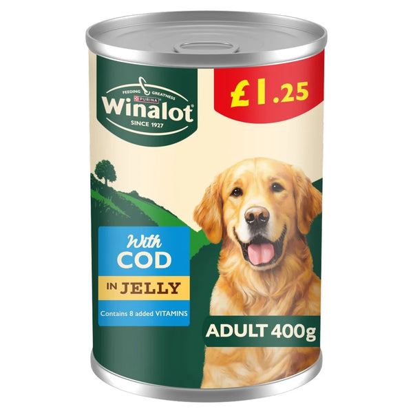 Winalot Classics Mixed in Jelly Cod wet dog food 400g, front of pack