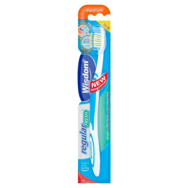 Wisdom Regular Fresh Medium Toothbrush, front of pack