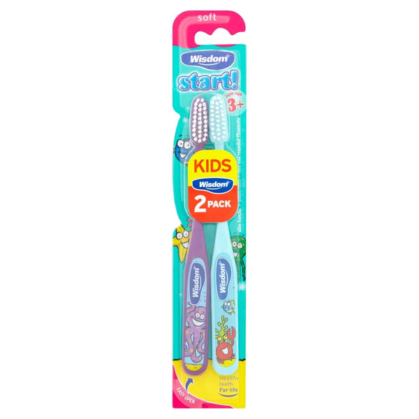 Wisdom Start! Soft Toothbrush Age 3+ Twin Pack, front of pack