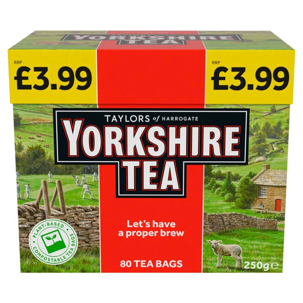 Yorkshire Tea 80 Tea Bags 250g, front of pack